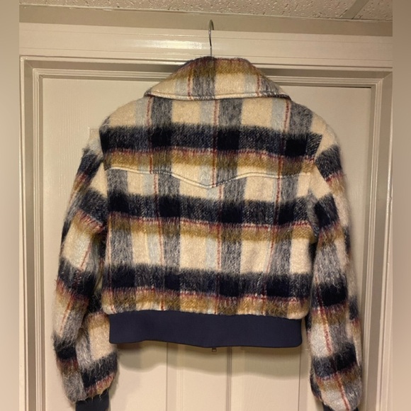 NWOT Avec Les Filles Women’s Brushed Plaid Trucker Jacket Warm Soft Fall Winter - Picture 6 of 8